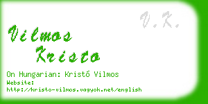vilmos kristo business card