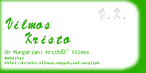 vilmos kristo business card